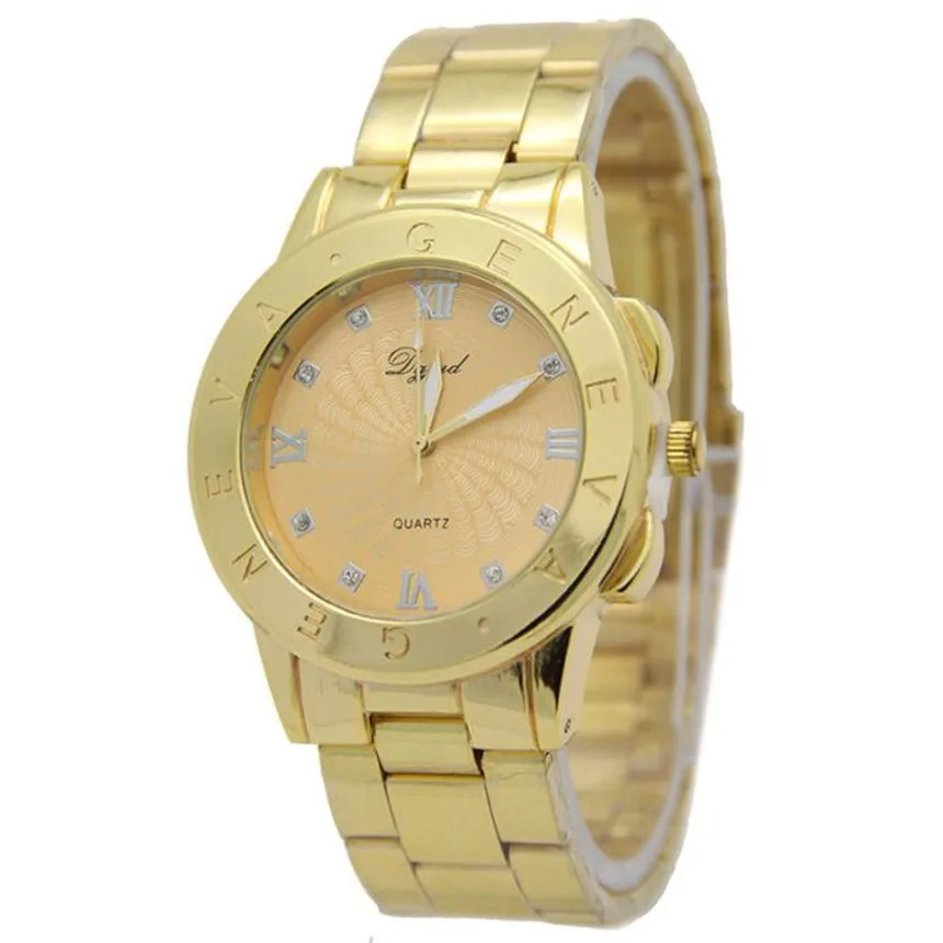 Роскошные модные золотые и серебряные часы для женщин мужчин кварцевые наручные