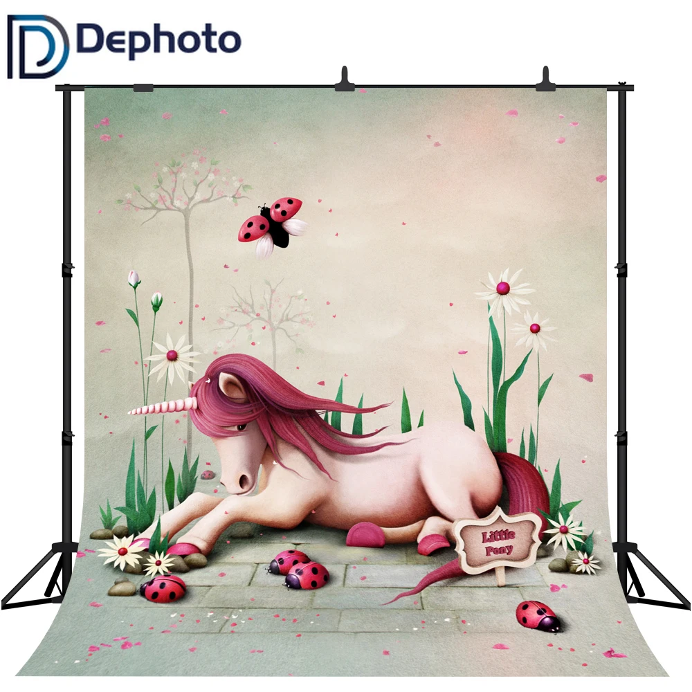 DePhoto фотография Фон маленький пони Цветок День рождения фото фон ребенок божья
