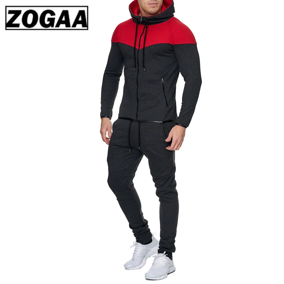 ZOGAA новинка 2019 мужской спортивный костюм из 2 частей комплекты с толстовками