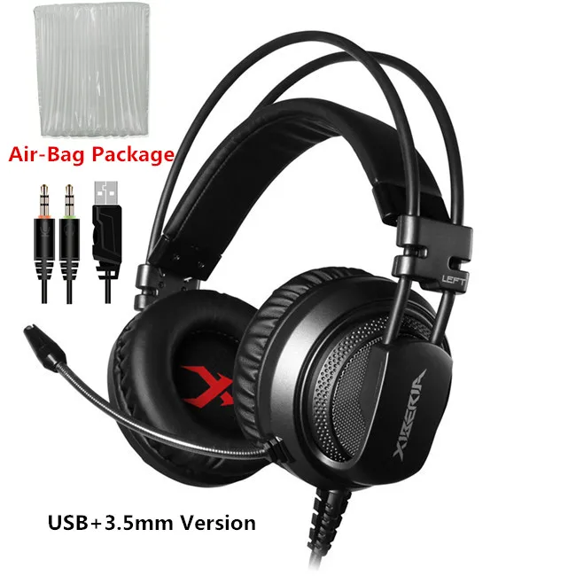 XIBERIA V10 Игровые наушники casque компьютерная стереогарнитура с микрофоном Микрофон светодиодный светильник для ПК геймера fone de ouvido - Цвет: Gray USB with 3.5mm