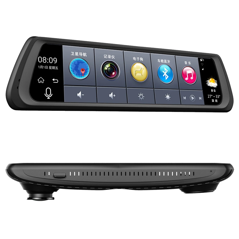 10 &quotFull Touch IPS Автомобильный видеорегистратор камера зеркало заднего вида GPS