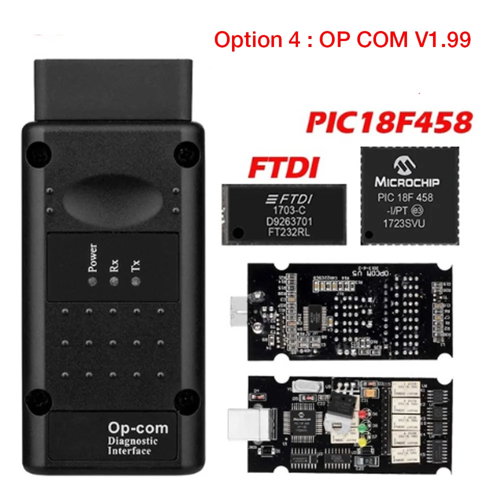 OPCOM V1.99 Лучший OP COM ODB 2 V1.70 OP COM V5 Автосканер OPCOM для прошивка для Opel V 1,70 с PIC18F458 OP-COM для Opel OP COM OBD2 сканер - Цвет: OPCOM V1.99