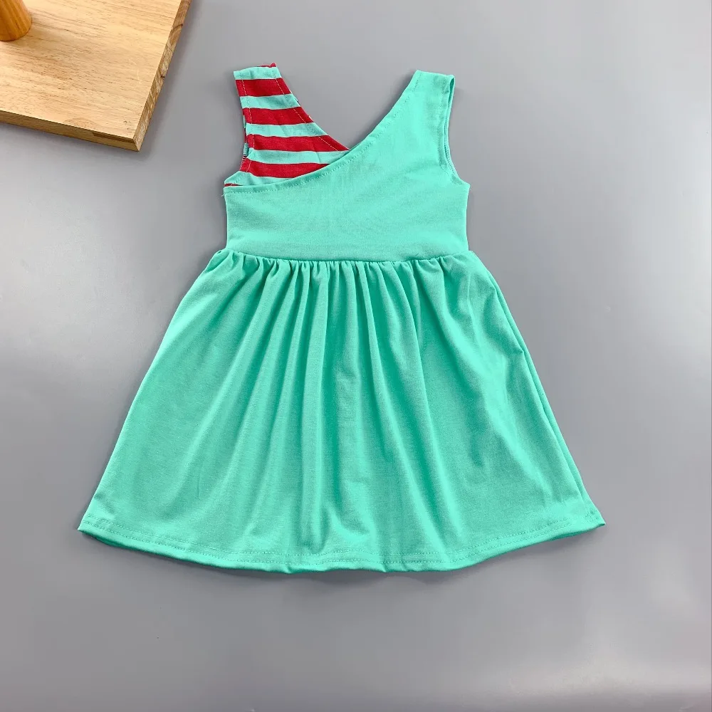 Ancient China Neck Style Summer Autumn Striped Pattern and Clothes Baby Girls Green Cross Dress Apparel Accessory | Детская одежда и