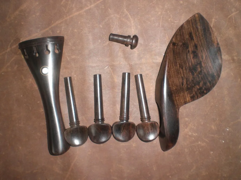 Ebony Violin Fitting With Chin Rest Tail Piece & Pegs 4/4