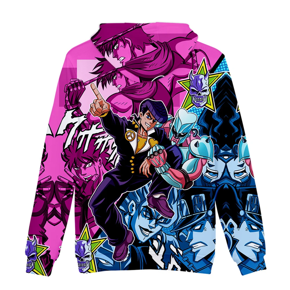 Осенние толстовки JOJO для мужчин и женщин, уличная мода, принт 3D, толстовки с капюшоном JOJO, 3D толстовки, топ для мужчин, пуловеры больших размеров