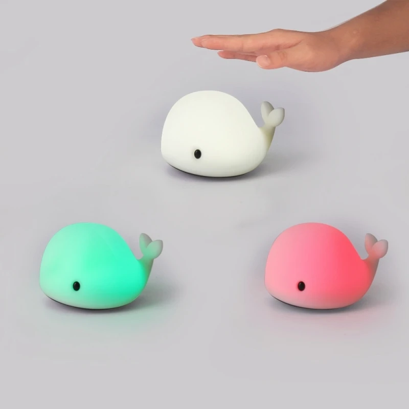 

GZMJ Children Motion Sensor LED Night Light Dolphin Tap Control Night Lamp Safety Silicone Night Lights for Baby Room Bedroom