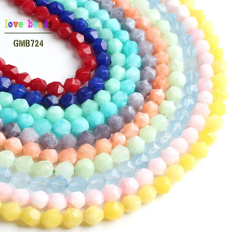 Граненые круглые бусины синего розового красного цветов 7 8 мм для