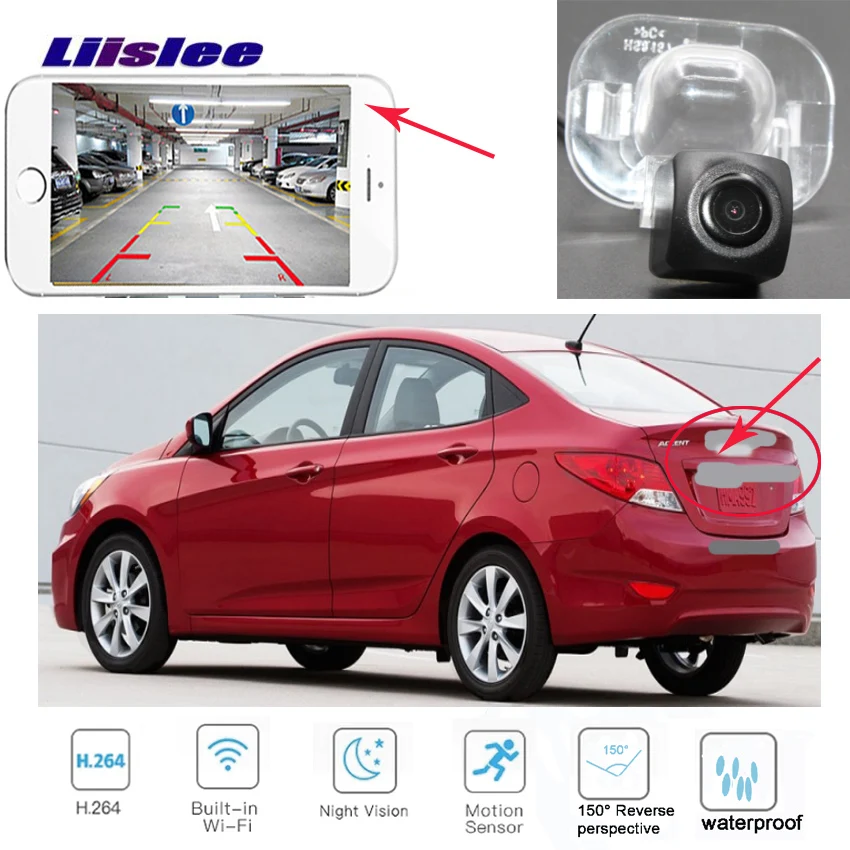 LiisLee для hyundai fluivic Verna Solaris Grand Avega i25 Accent Sedan 2010~ HD камера ночного видения обратная камера