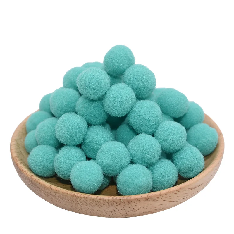 100p Teal 100 шт 15/20/25 мм, мягкая и пушистая шарик-помпон ручной работы для детей игрушки Свадебные украшения DIY Pom Poms войлочный мяч товары для шитья и рукоделия - Цвет: 100p Teal