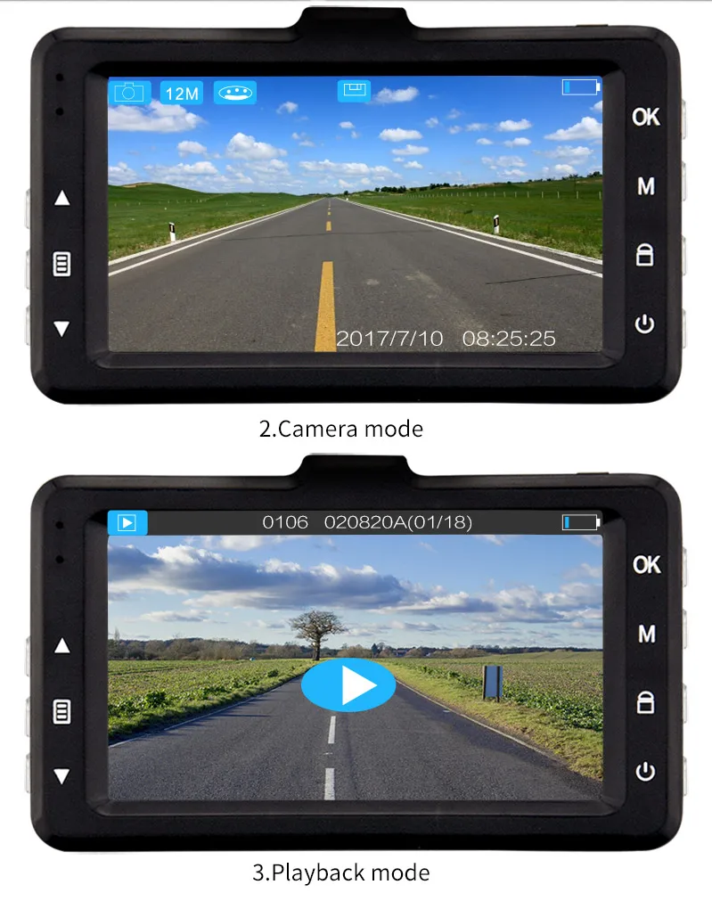 Denicer Dash Cam 3,0 дюймов экран камера Full HD 1080P Автомобильный регистратор видео рекордер 170 градусов широкоугольный Автомобильный видеорегистратор