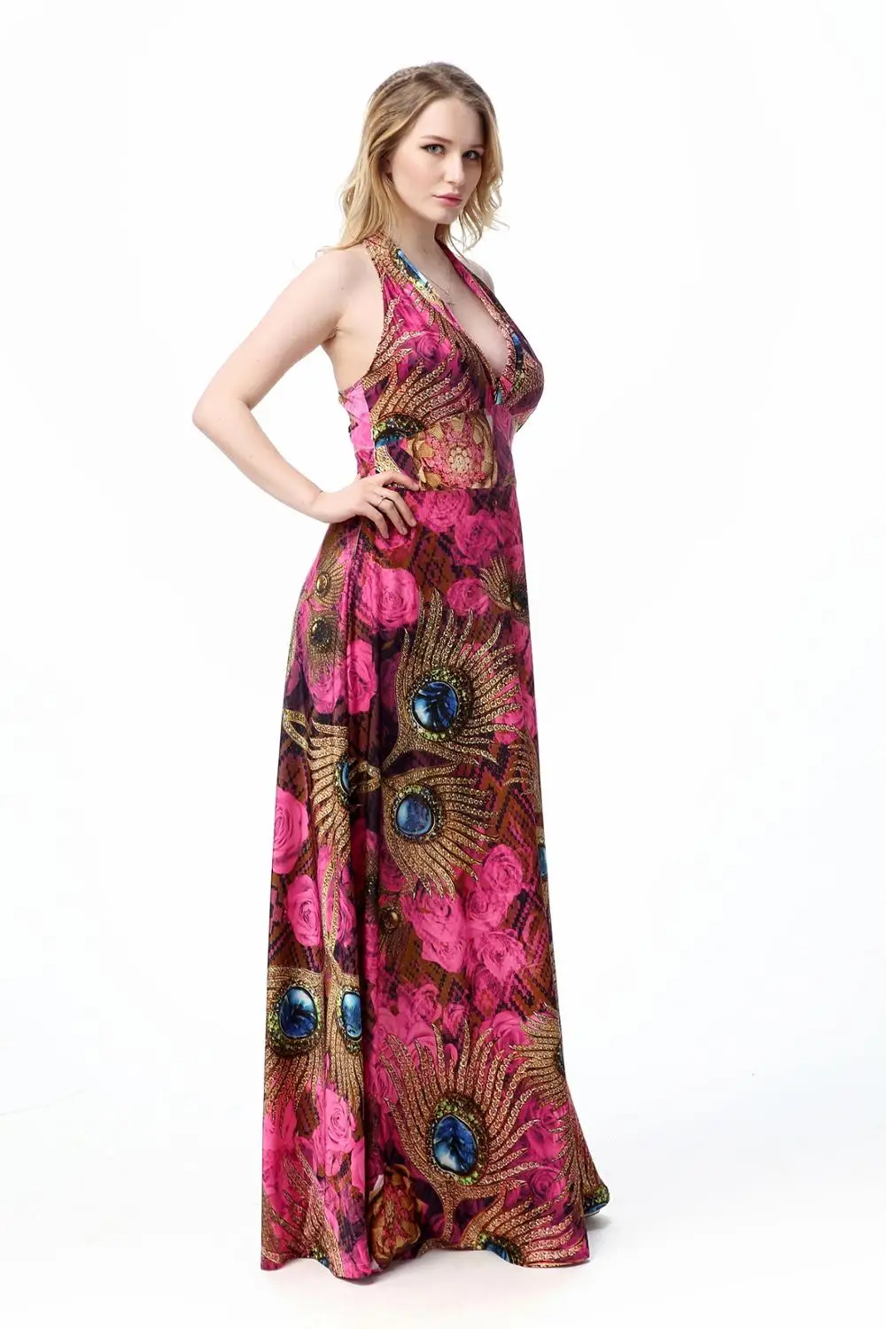 

Zomer jurk 2019 Women Summer Beach Dress Sexy V Neck Sleeveless Plus Size 7XL Long Maxi Boho Dress abbigliamento donna estate