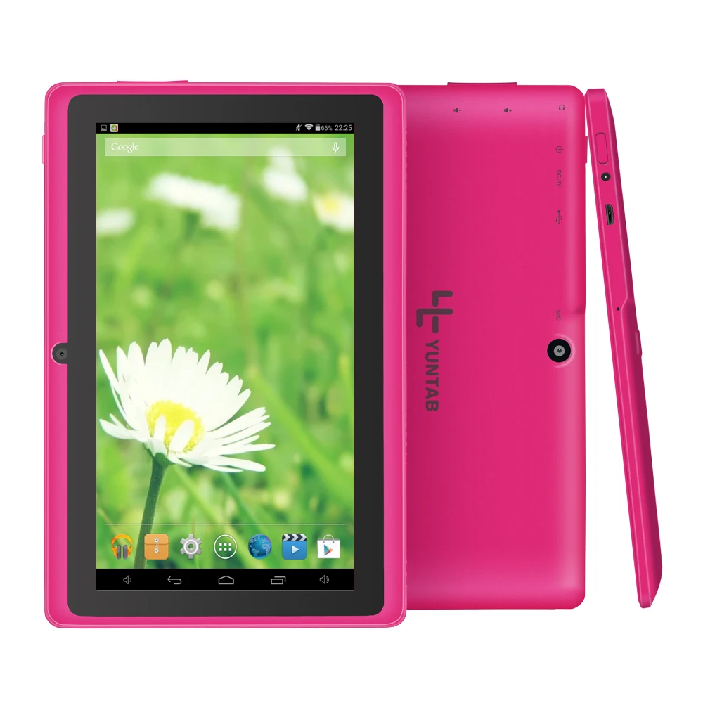 Yuntab " Q88 планшет Allwinner A33 четырехъядерный Android 4,4 8 Гб Двойная камера wifi Google APP Play 5 цветов с Bluetooth
