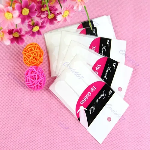 

50Pcs/Lot French Manicure Nail Art Tips Form Fringe 3 Style Guides Sticker DIY Stencil