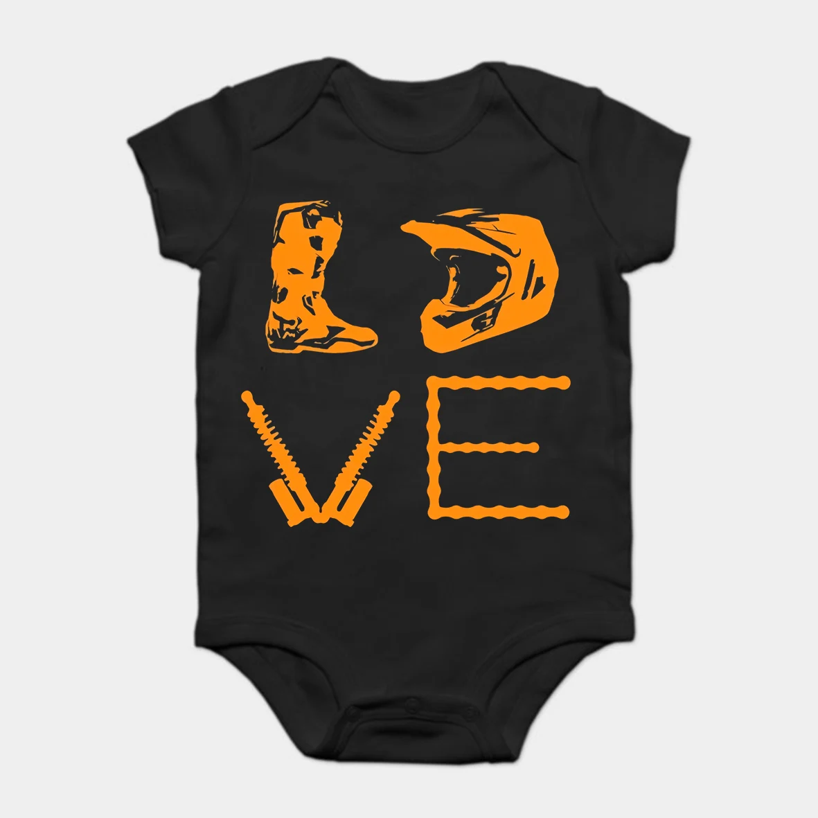 Детские Onesie Детские Боди Детская футболка из хлопка с принтом с коротким рукавом Байк любовь Mx Мотокросс