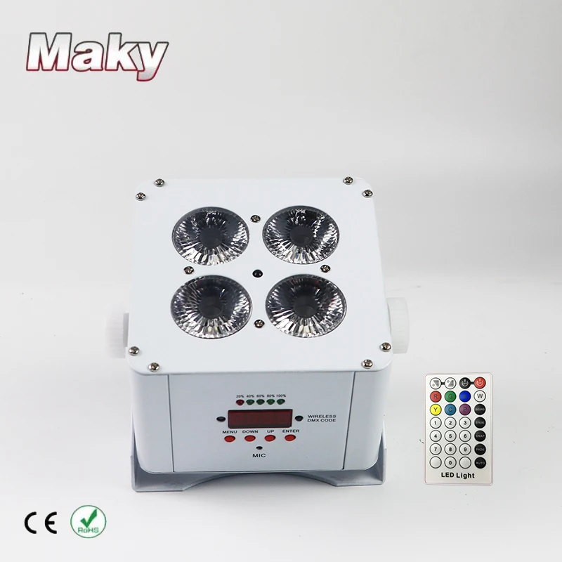 Бесплатная доставка светодиодный аккумулятор 4x18 Вт RGBWA + UV 6 беспроводной dmx и ИК