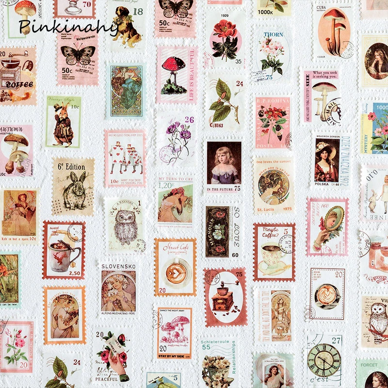 Миниатюрные стикеры в стиле ретро Маскировочная лента с цветными рисунками