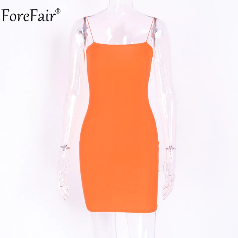 Forefair повседневное пляжное мини платье на тонких бретелях neno оранжевое