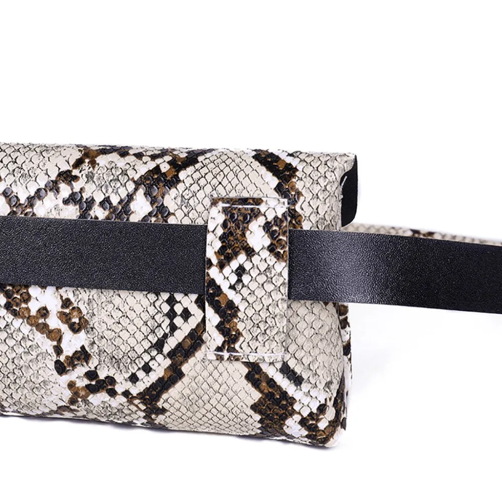 Serpentine Fanny Pack Ladies PU Leather Waist Belt Bag women Mini Disco Waist pack luxury handbags women bag designer chest bag