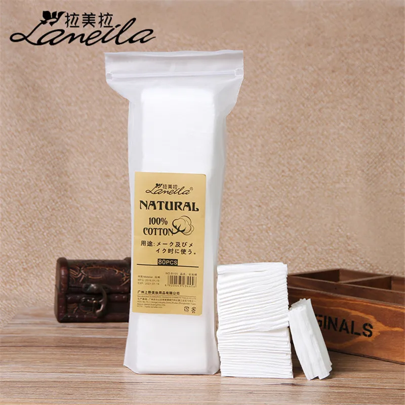 80 шт. толстый хлопок Макияж салфетки мягкие для снятия макияжа лица очищающая