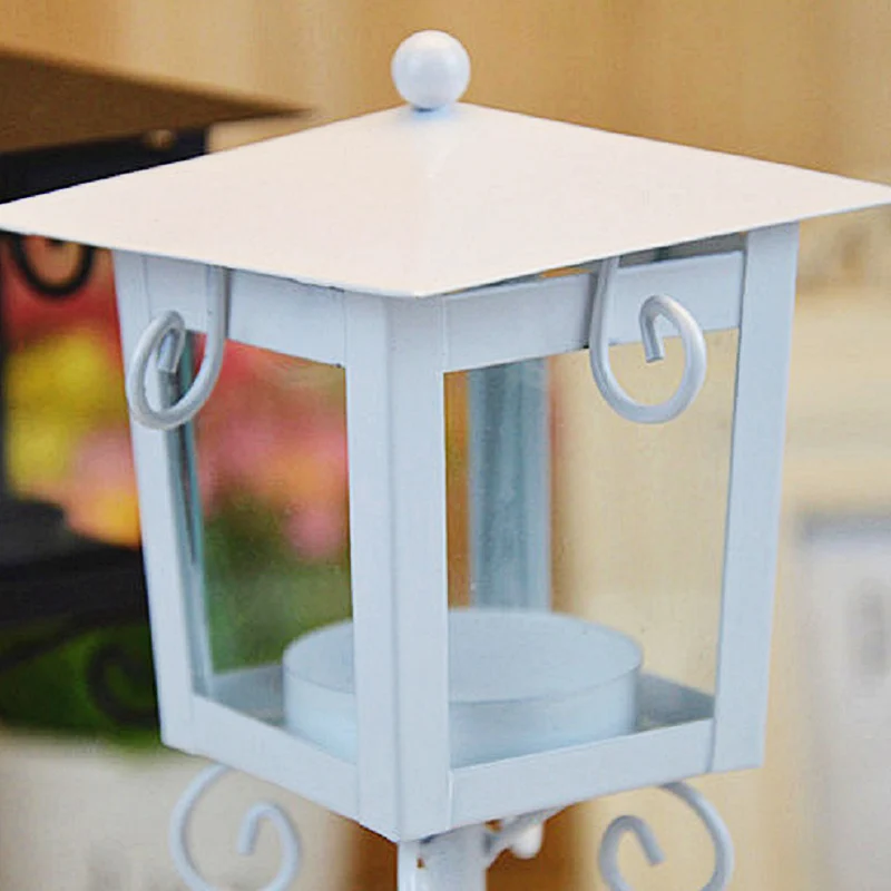 1 шт. новый дизайн классический черный белый Железный стеклянный подсвечник