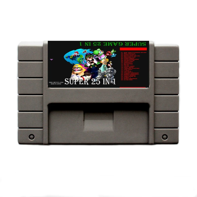 Супер игра 25 в 1 NTSC Версия 16 бит серая игровая карта для игроков США|Картриджи| |
