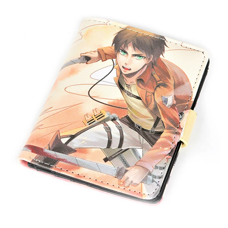 Японский короткий кошелек с героями аниме атака на Титанов складной держатель