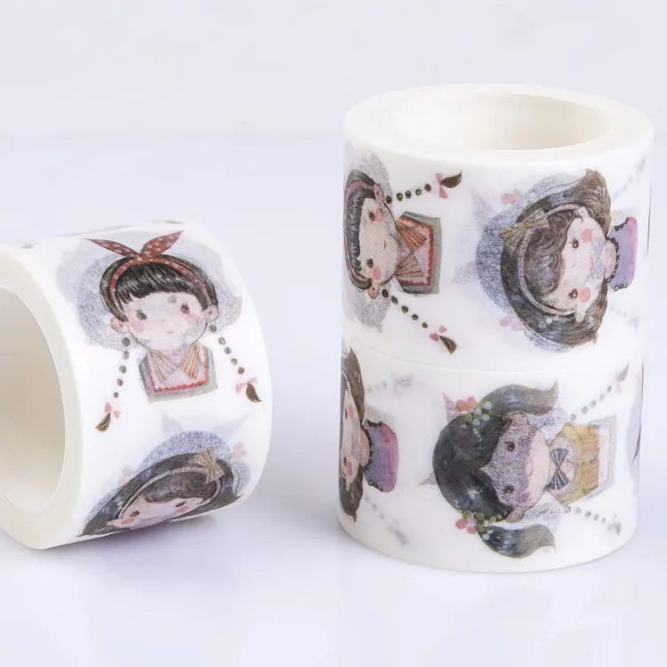 1 шт. 30 мм* 7 м милые красивые девушки kawaii Diy бумажный скотч васи лента маскирующая лента Цветная декоративная клейкая лента школьные принадлежности - Цвет: LK30-004