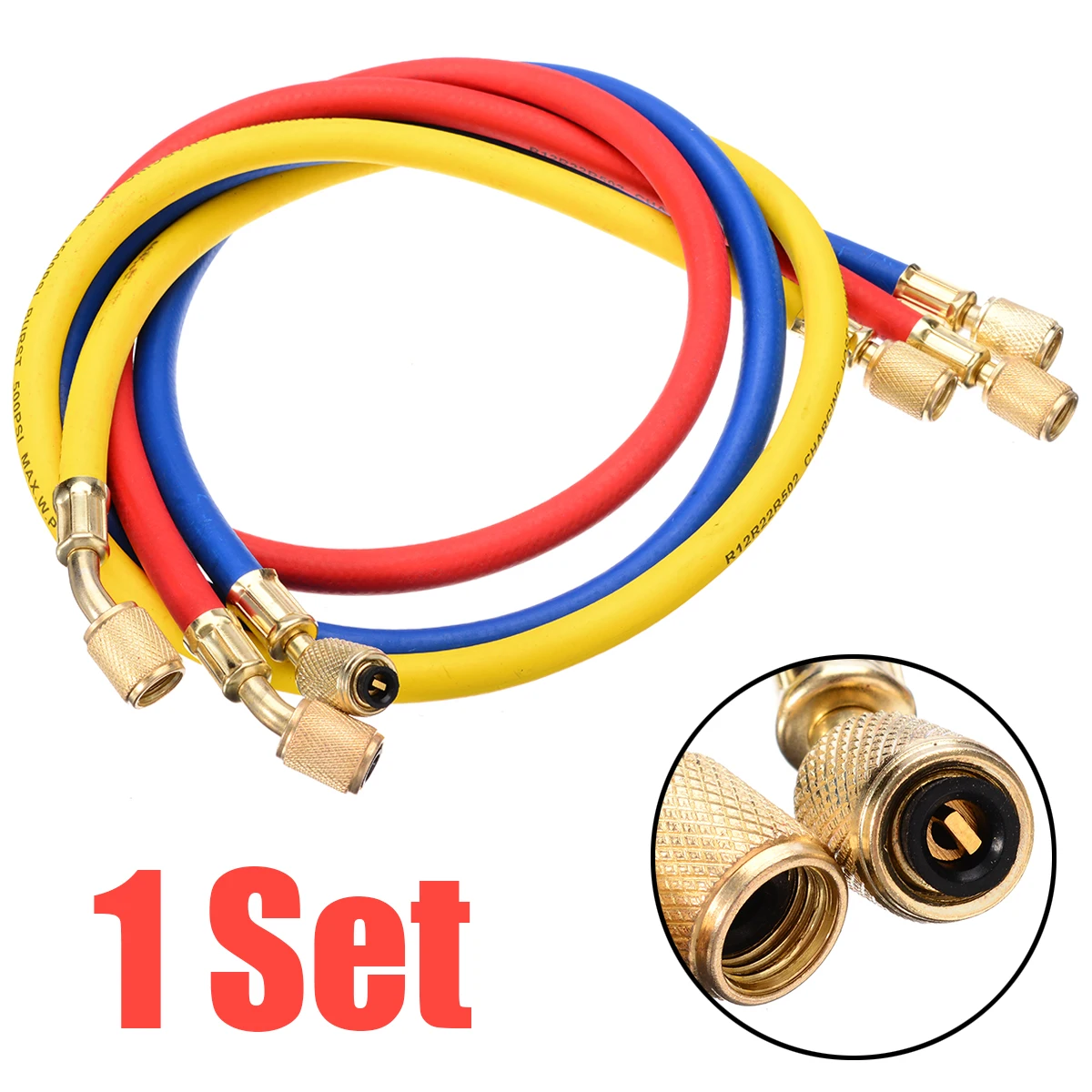 3 шт. R134a R22 R410a 1,5 м холодильные зарядные шланги 1/" SAE женский манометр набор для кондиционера красный/синий/желтый