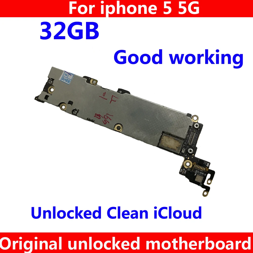 Одежда высшего качества 100% испытания чистой iCloud плата для iPhone 5 5G 32 ГБ