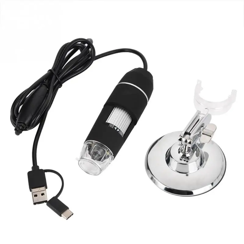 3 в 1 Type CMicro USBUSB интерфейс HD Цифровой Микроскоп увеличение 1000X с металлическим