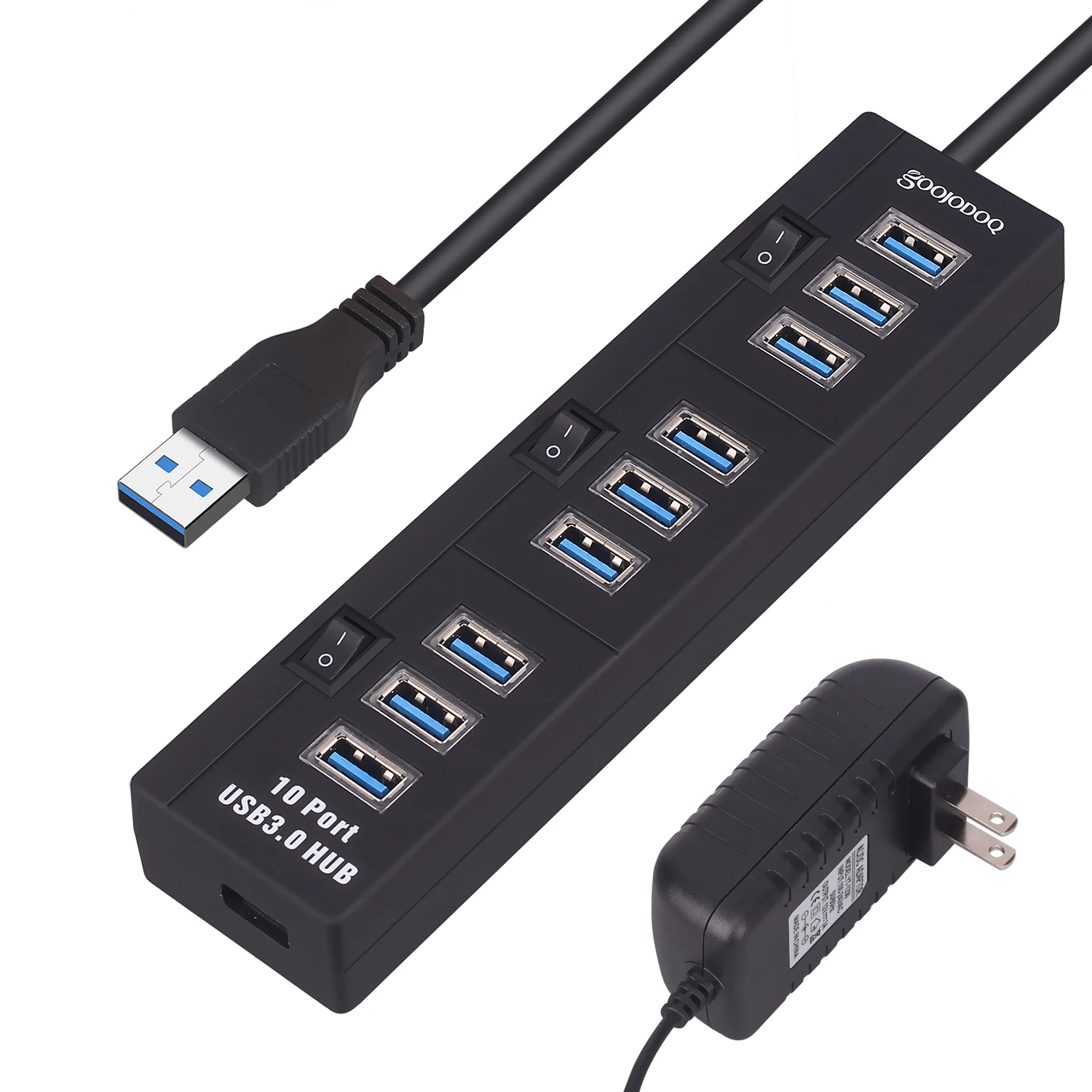 Высокоскоростной 10 портовый USB 3,0 концентратор USB разветвитель с переключателем вкл/выкл EU/US адаптер питания для ноутбука MacBook Аксессуары для ПК удлинитель