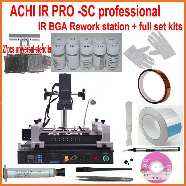 2016 Новый Полный комплект ACHI IR PRO SC V.4 Инфракрасная паяльная станция BGA + 20