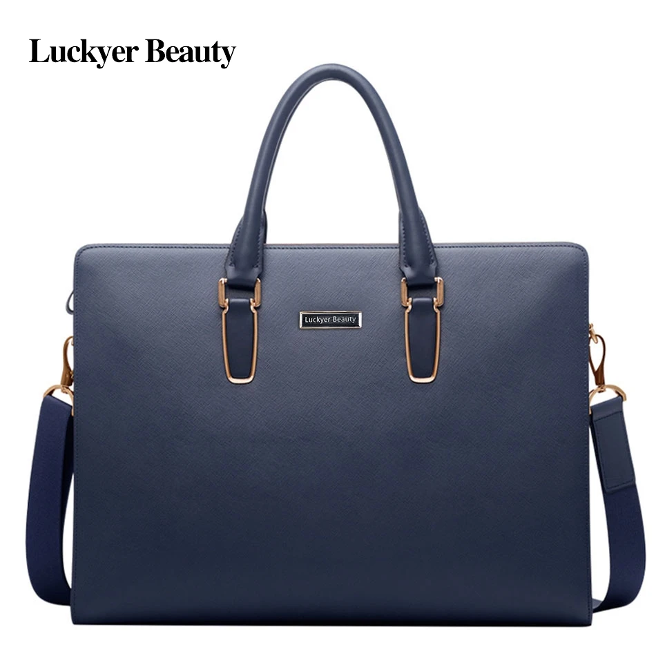 LUCKYER, красивый кожаный портфель, сумка для мужчин, деловая, Классическая, офисная, сумка на плечо, сумка-мессенджер, большая вместительность, портфель