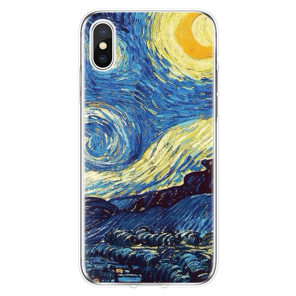 For iPhone 6 Plus 5 5S SE S 7 8 Fundas Coque Xs Max X XR Abstract painting Cover TPU case luxury |