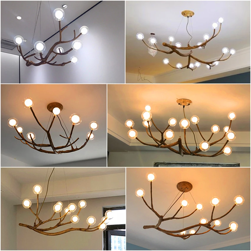 Tree branch chandelier Lighting Bar Restaurant Kitchen Dining room retro chandelier Industrial Loft Vintage Chandelier Lighting