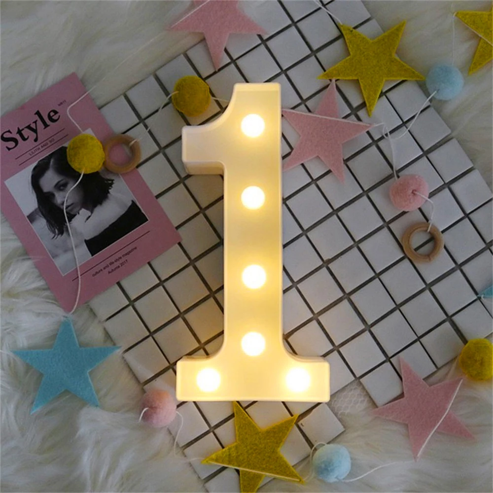 1 шт. светящаяся Светодиодная лампа с буквами и цифрами ночник домашний декор