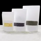 100 шт. белые бумажные пакеты крафт-бумага пакет с окошком для подарковсвадьбыконфетчайная из крафт-бумаги пакетов ремесла стоячие упаковочный пакет на молнии