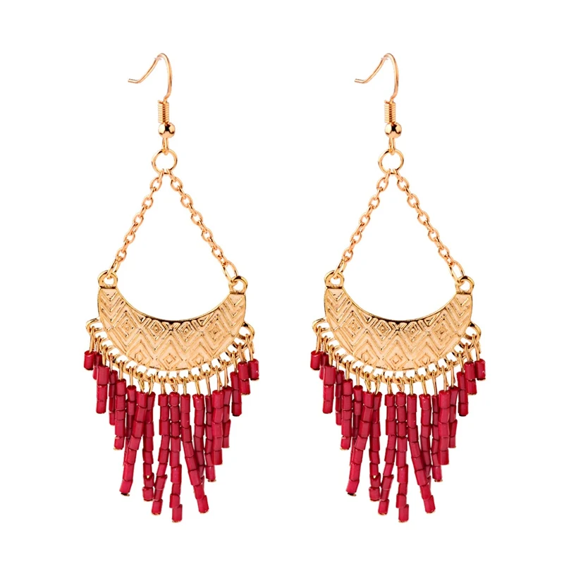 Женские богемные серьги ручной работы этнические геометрические висячие с