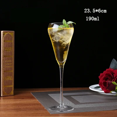 A10 190ml 2pcs Комплект из 2 предметов, без примесей свинца и с украшением в виде кристаллов Стекло флейта бокал для шампанского Стекло Кубок бокалы для красного вина коктейль Стекло Кубок подарки на свадьбу, день рождения чашка - Цвет: A10 190ml 2pcs