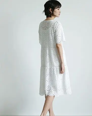 Женское хлопковое вязаное крючком платье свободное однотонное летнее с