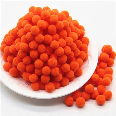 40 orange Помпон 10 мм многоцветный мягкий пушистый помпон ручной работы мини Помпон бриколаж для детей игрушки Сделай Сам материалы для рукоделия 100 шт - Цвет: 40 orange