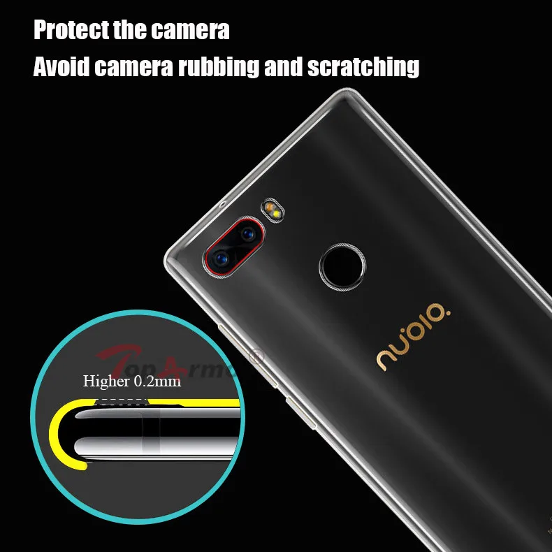 Прозрачный мягкий чехол из ТПУ с кристаллами для ZTE nubia Z17 Z17s Z18 mini N3 прозрачный