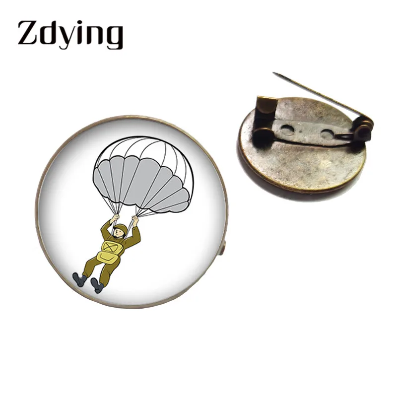 ZDYING брошь в форме воздушного шара стеклянный кабошон мультяшный Skydivers силуэт