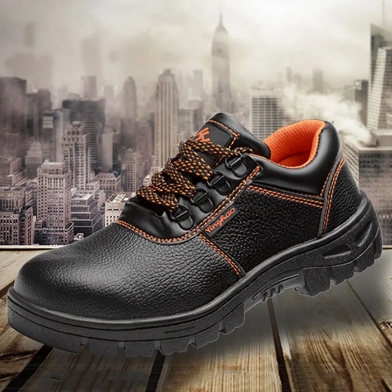 Мужские рабочие ботинки со стальным носком противоскользящие мужские с защитой