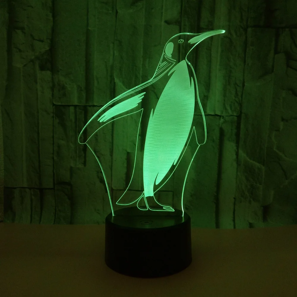 Пингвин рождественские подарки USB 3D Ночник Новинка Luminaria Led Usb 3d детская лампа De Mesa