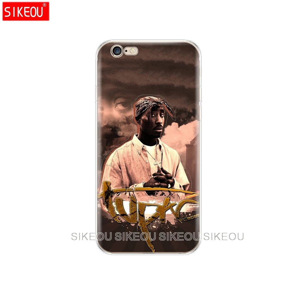 Силиконовый чехол для Iphone 6X8 7 6s 5 5s SE 2020 Plus 10 XR XS 11 Pro Max 2Pac Тупак Амару Шакур - купить