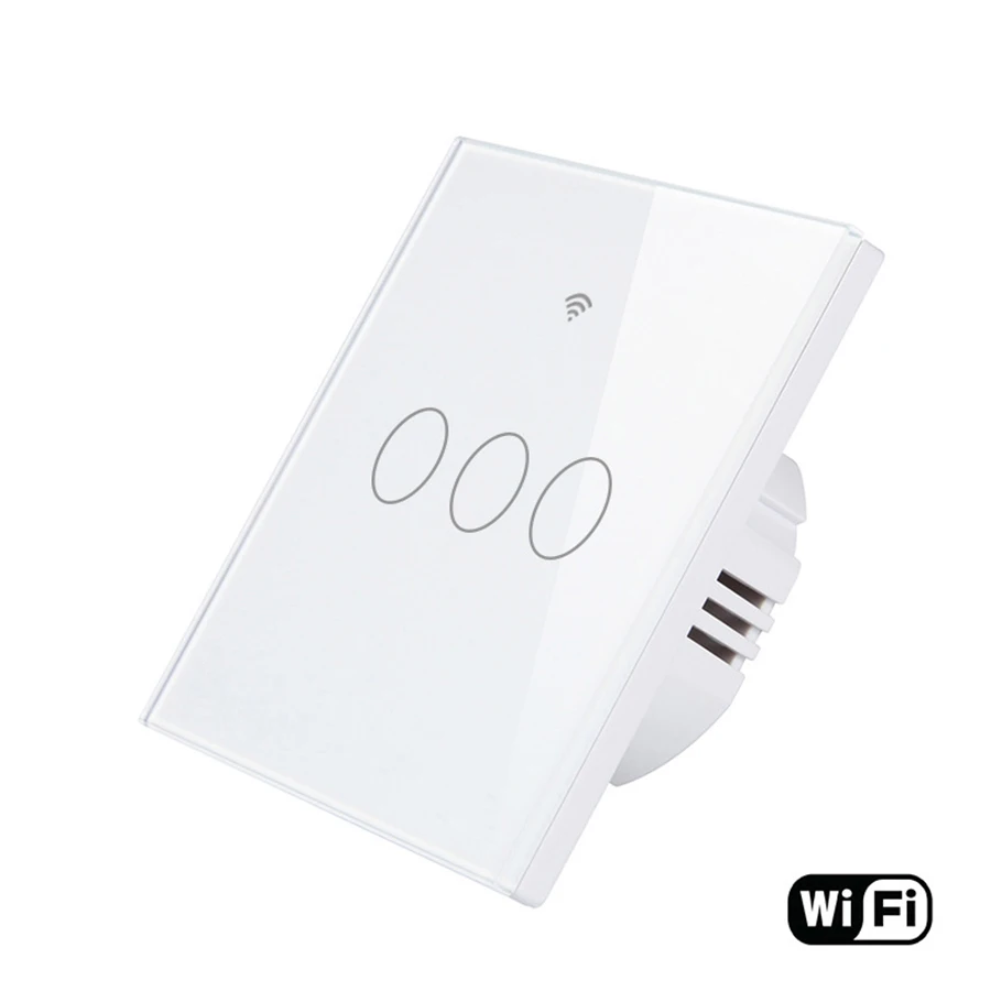EU US Touch Wall Light Switch EweiLink Control Glass panel 1/2/3 Gang Sensor wall For Android IOS Alexa Google Home | Обустройство