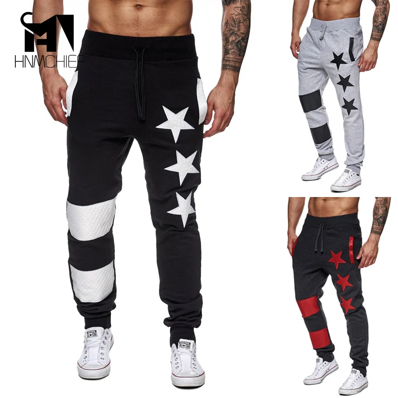 Мужские джоггеры 2017 Брендовые мужские брюки повседневные спортивные черные
