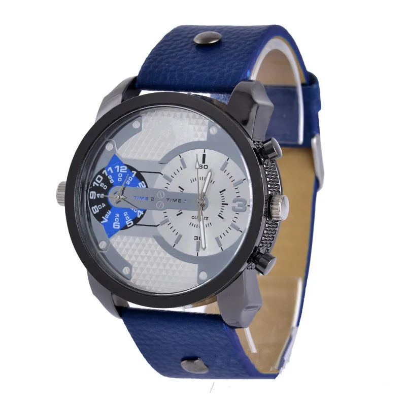 Часы мужские модные деловые кварцевые с двойным циферблатом 2018 | Наручные часы