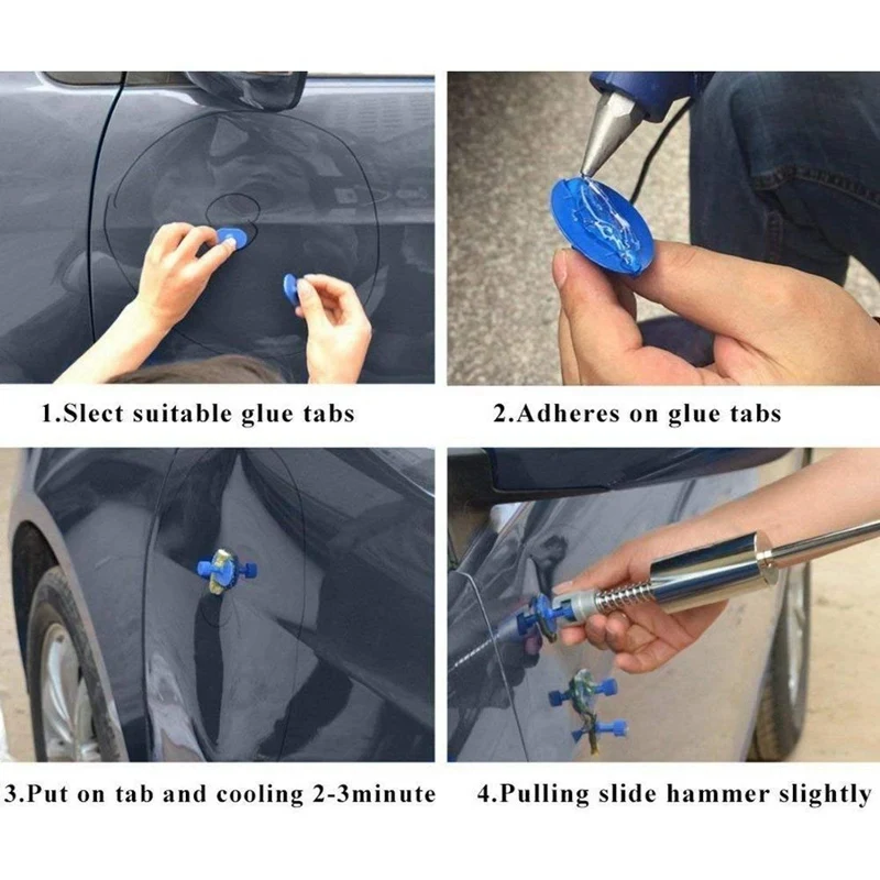 Инструменты для удаления вмятин с рукояткой Pro Slide Hammer Dent Puller 5 шт. Tab Down Pen 18 Tabs